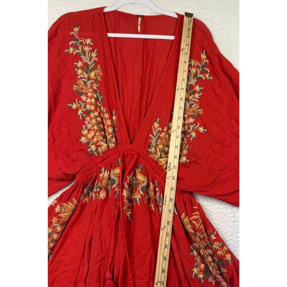 Free People Pretty‎ Pineapple Dress Wide Sleeve Kimono Cover Up Womens Size XS - Picture 6 of 8